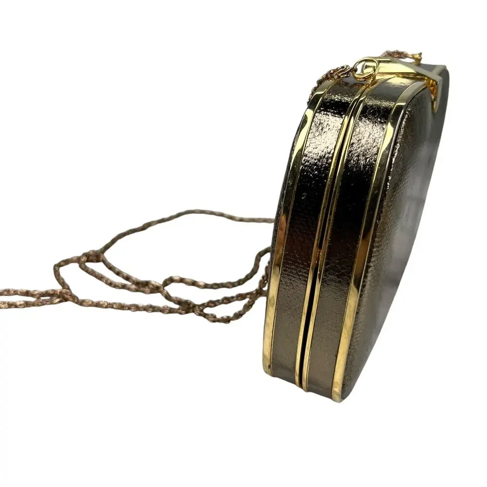 Le-Ann Gold Purse Clutch Crossbody Chain 7